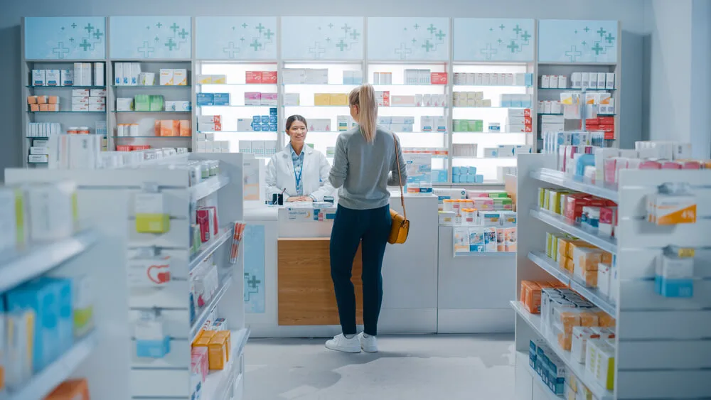 Woman at pharmacy