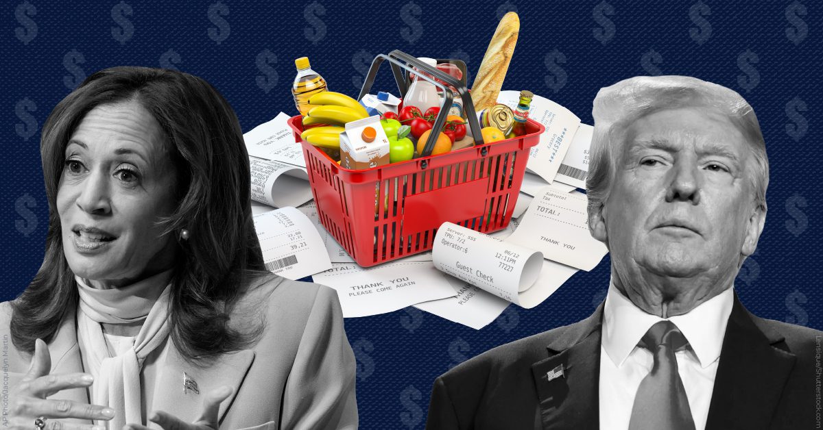 Harris wants to lower grocery prices by taking on price gouging. Trump’s plan would increase prices. Harris wants to lower grocery prices by taking on price gouging. Trump’s plan would increase prices.
